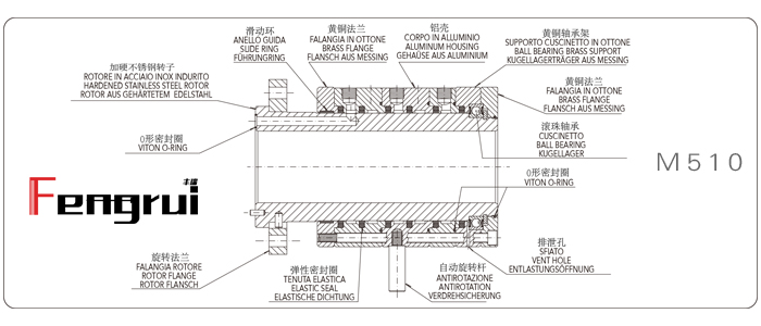 FRDTM510型五通路旋轉(zhuǎn)接頭內(nèi)部結(jié)構(gòu)